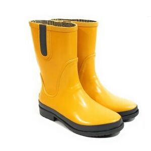 LL BEAN Wellies Midcalf Rainboots in Mustard Yellow Womens Sz 9